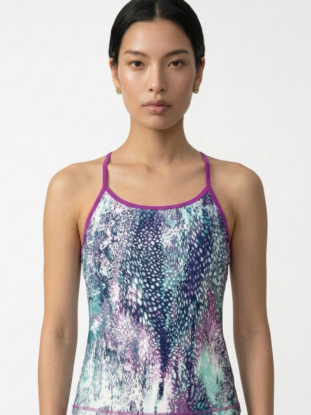 FABLETICS | Purple Colorful Print Tank Top Drawstring Bottom Women’s Size Small